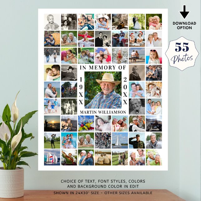 Poster Colagem de Fotos do Memorial 55 Em Memória (Criador carregado)