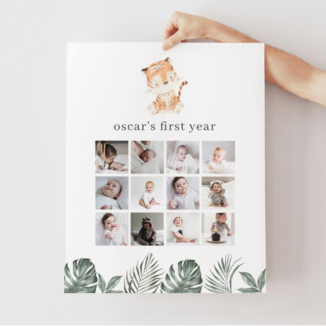 Poster Colagem de Fotos do primeiro aniversario Tiger Gre (Criador carregado)