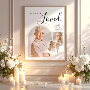Poster Colagem de Fotos Elegante de Funeral em Memória da