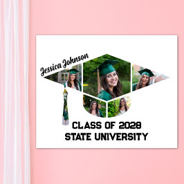 Poster Colagem de Fotos em Forma de Boné de formatura Mod
