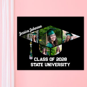 Poster Colagem de Fotos em Forma de Boné de formatura Pre