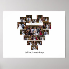 Poster Colagem de Fotos em Forma de Coração com design