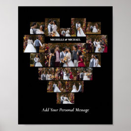 Poster Colagem de Fotos em Forma de Coração com design
