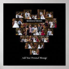 Poster Colagem de Fotos em Forma de Coração com design