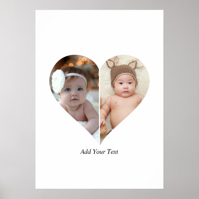 Poster Colagem de Fotos em Formato Coração 2 (Frente)