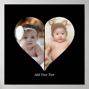 Poster Colagem de Fotos em Formato Coração 2
