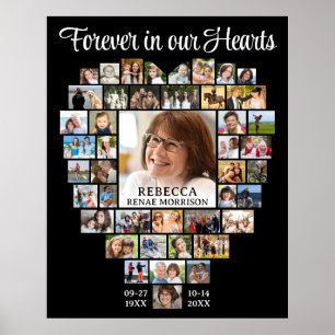 Poster Colagem de Fotos em Formato de Coração 45 Memorial