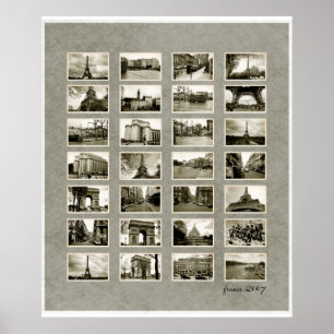 Póster Colagem de Fotos em Francês