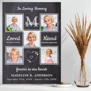 Poster Colagem de Fotos em Memória Memorial Funeral Amoro