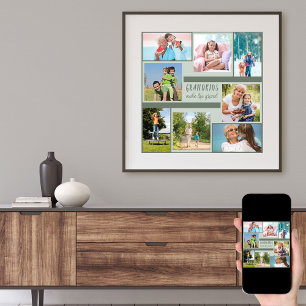 Poster Colagem de Fotos em Quadrado Contemporânea para A