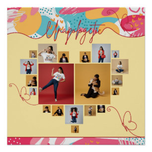 Póster Colagem de Fotos Femininas Personalizadas e Sem De