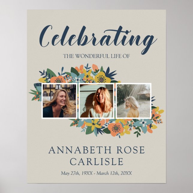 Poster Colagem de Fotos Flor (Frente)