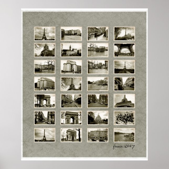 Póster Colagem de Fotos Francesa (Frente)