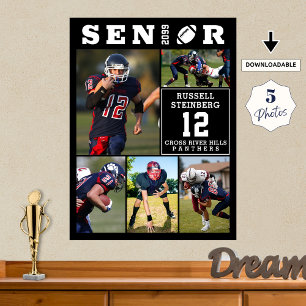 Poster Colagem de Fotos Futebol Sênior 5 Formatura