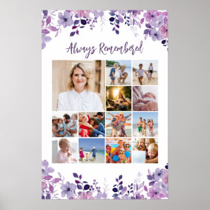 Poster Colagem de Fotos Memorial com Flores Silvestres Ro