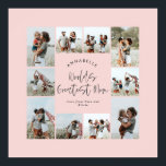 Poster Colagem de fotos mínima elegante e cor-de-rosa<br><div class="desc">O melhor roteiro da mãe,  elegante e moderno,  minúsculo cor-de-rosa personalizado colagem de fotos simples linhas limpas impressão de presente da família.</div>