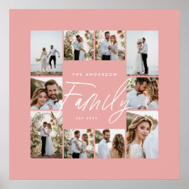 Poster Colagem de fotos mínima elegante e rosa-família