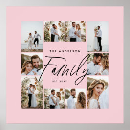 Poster Colagem de fotos mínima elegante e rosa-família