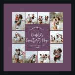 Poster Colagem de fotos mínima elegante e roxa da mãe<br><div class="desc">Os mundos são os melhores roteiros da mãe,  elegantes e mínimos colagem de fotos personalizada simples,  linhas limpas,  impressão de presente familiar.</div>