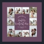 Poster Colagem de fotos mínima elegante e roxa da mãe<br><div class="desc">Os mundos são os melhores roteiros da mãe,  elegantes e mínimos colagem de fotos personalizada simples,  linhas limpas,  impressão de presente familiar.</div>