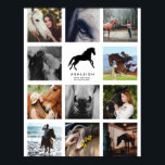 Poster Colagem de Fotos Moderna Personalizada do Cavalo d<br><div class="desc">Um belo presente moderno para qualquer amante de cavalos: um poster de colagem de fotos do Instagram personalizado, de tendências, com sua mensagem pessoal e seu nome ao lado de 11 de suas fotos pessoais favoritas. A design apresenta uma silhueta de um cavalo com tipografia moderna que complementa a disposição...</div>