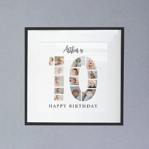 Poster Colagem de Fotos na Moda para Festa de Aniversário