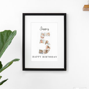 Poster Colagem de Fotos na Moda para Festa de Aniversário