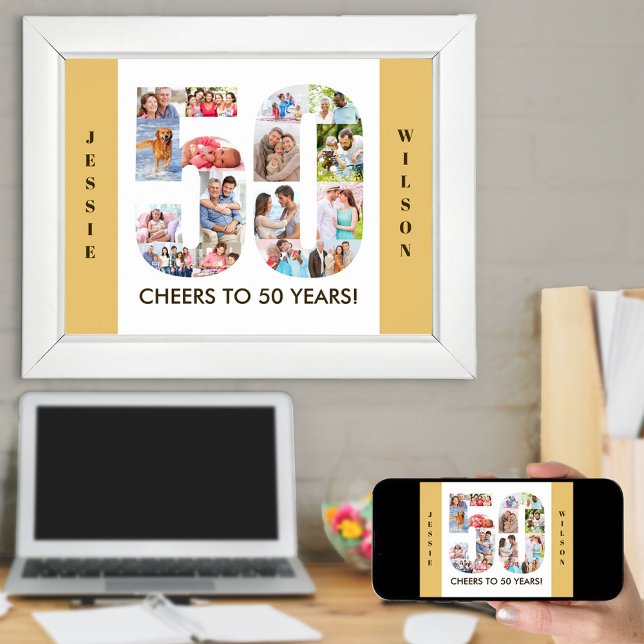 Poster Colagem de Fotos no Número 50 Neutro 50º Aniversár (Criador carregado)