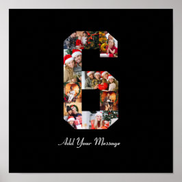 Poster Colagem de Fotos Número 6 Preto e Branco