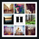 Poster Colagem de Fotos Oito Quadrados com Monograma da F<br><div class="desc">Mostre as suas oito fotos favoritas do Instagram neste poster de arte quadrada que apresenta o monograma da sua família, nome personalizado e texto do ano. Este impressão de arte totalmente personalizado é excelente dado como presente ou presente e lembre-se de eventos especiais do ano. Se você estiver carregando fotos...</div>