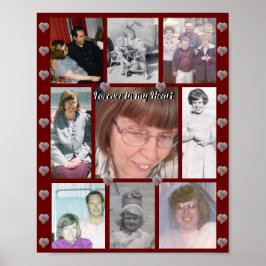 Poster Colagem de Fotos para Sempre no Meu Coração Coraçõ