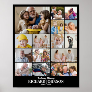 Poster Colagem de Fotos Personalizada 15 Fotos 8x10 16x20