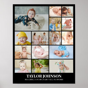 Poster Colagem de Fotos Personalizada 15 Imagens Grade 11