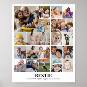 Poster Colagem de Fotos Personalizada 20 Imagens 8x10 16x