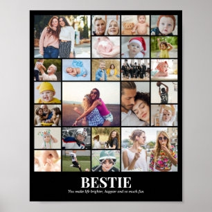 Poster Colagem de Fotos Personalizada 25 Fotos 8x10 16x20