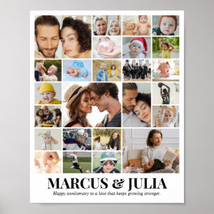 Poster Colagem de Fotos Personalizada 25 Imagens 8x10 16x