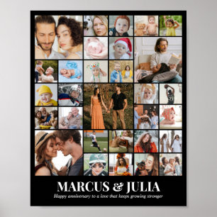 Poster Colagem de Fotos Personalizada 30 Fotos 8x10 16x20