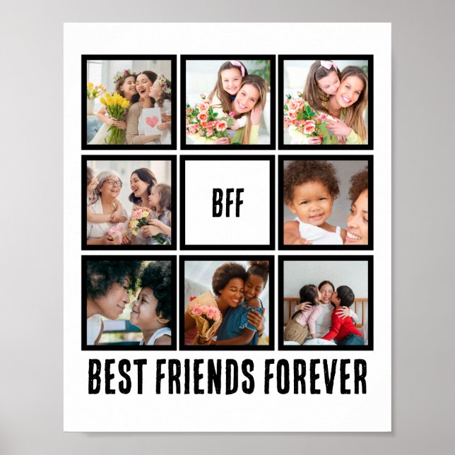 Poster Colagem de Fotos Personalizada BFF Melhores Amigos (Frente)