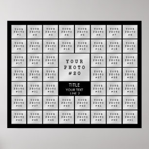 Poster Colagem de Fotos Personalizada Cor Personalizada S