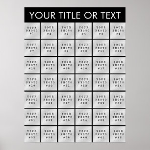 Poster Colagem de Fotos Personalizada Cor Personalizada S