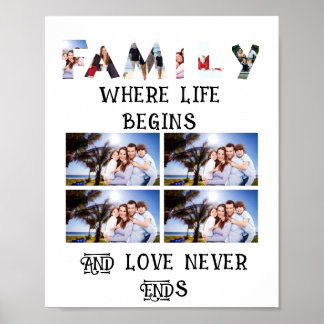 Poster Colagem de Fotos Personalizada da Família Moderna