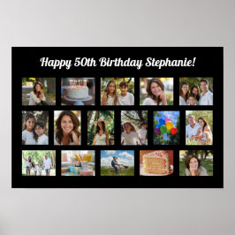 Poster Colagem de Fotos Personalizada de 16 Fotos para Fe
