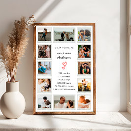 Poster Colagem de Fotos Personalizada de 60 Anos Moderna