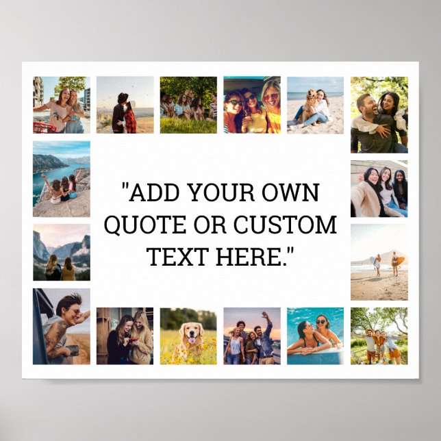 Poster Colagem de Fotos Personalizada de Cotação Moderna  (Frente)