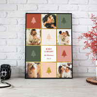 Colagem de Fotos Personalizada de Pastel e Dourado