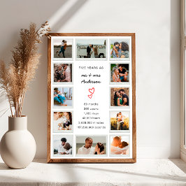 Poster Colagem de Fotos Personalizada do Aniversário do 5