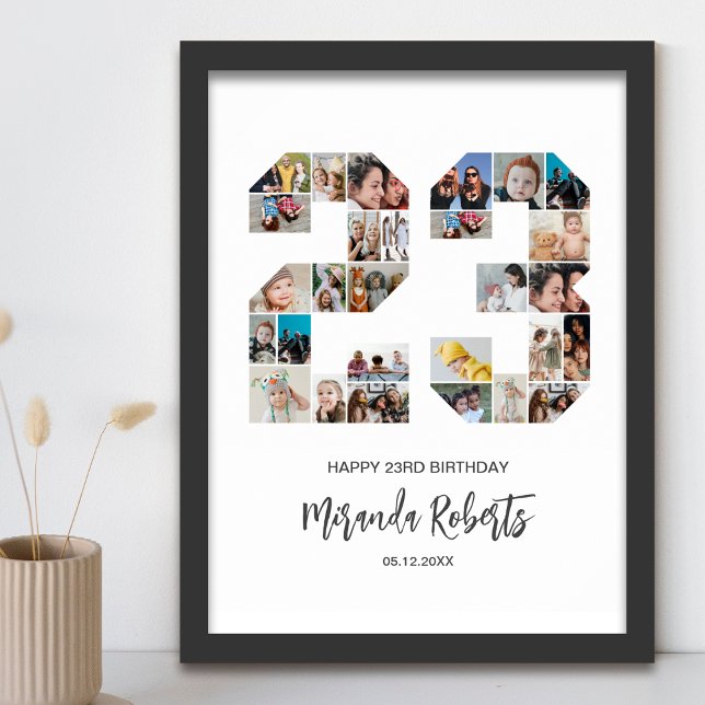 Poster Colagem de Fotos Personalizada do Número 23 de Ani (Criador carregado)