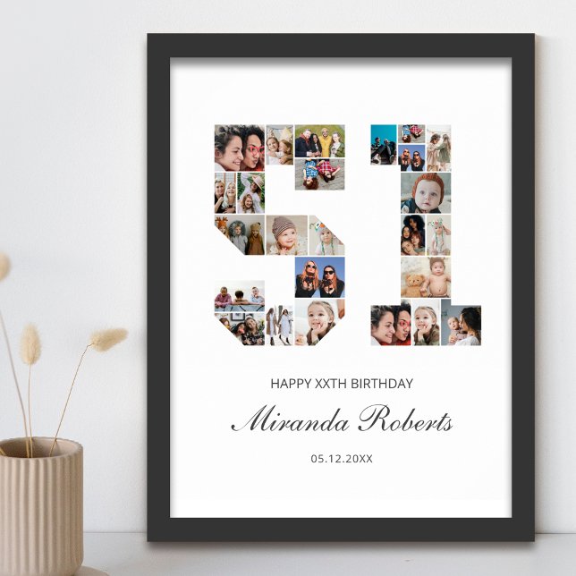 Poster Colagem de Fotos Personalizada do Número 51 de Ani (Criador carregado)