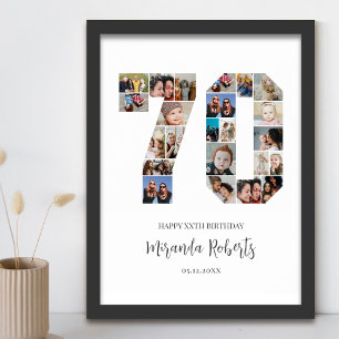 Poster Colagem de Fotos Personalizada do Número 70 de Ani