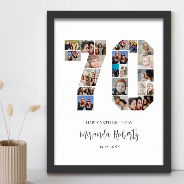 Poster Colagem de Fotos Personalizada do Número 70 de Ani (Criador carregado)